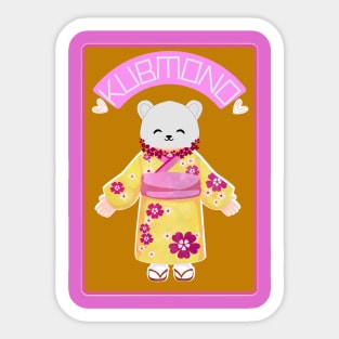 Cute Fun Kubmono (Cub In A Kimono) Meme By Abby Anime(c) Sticker